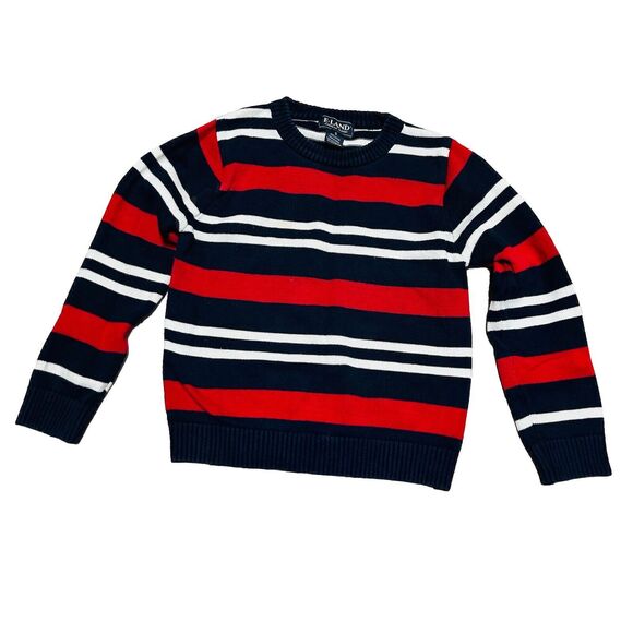 E Land Red Navy And White Striped Sweater Size 5 - Picture 1 of 5